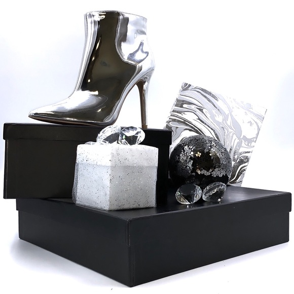 Silver Metallic Ankle Booties - Picture 8 of 8